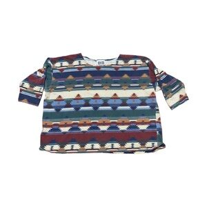Vintage Next Era Multicolor Geometric Top boxy short sleeve western